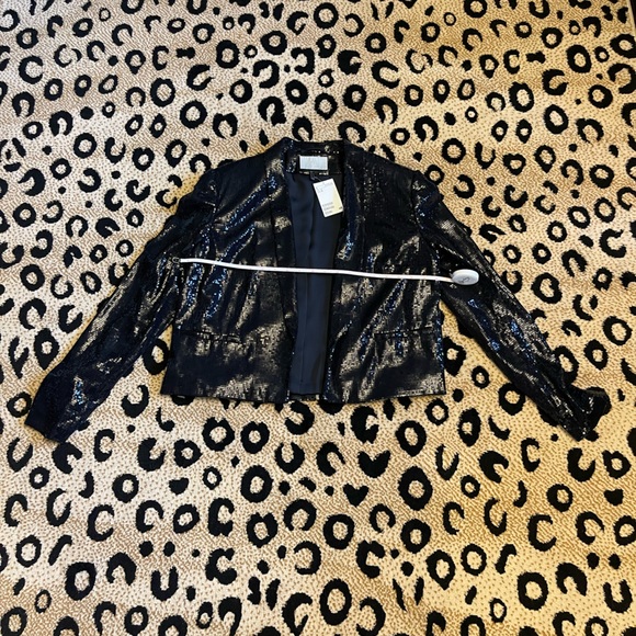 Cropped Black Sequin Jacket - Picture 6 of 9